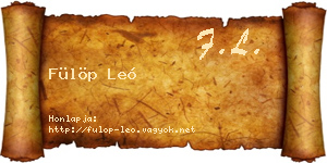 Fülöp Leó névjegykártya